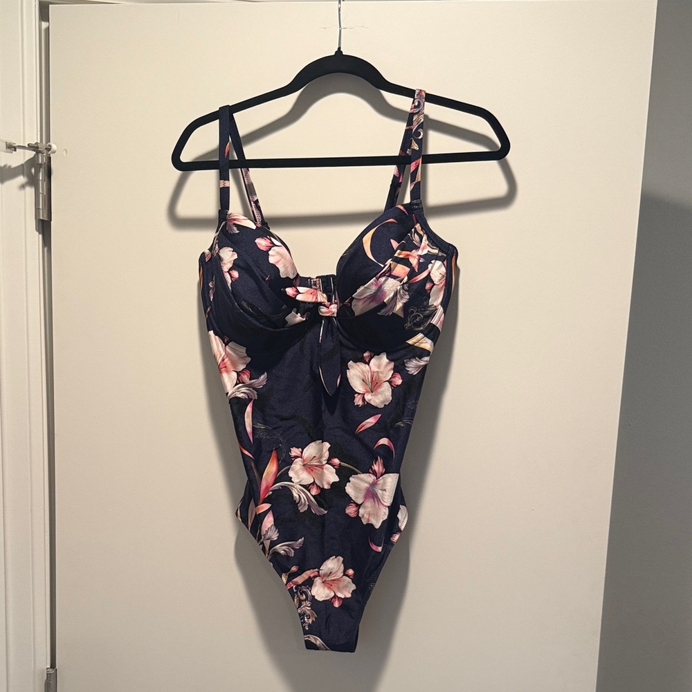 Floral Navy Women's One Piece Swimsuit